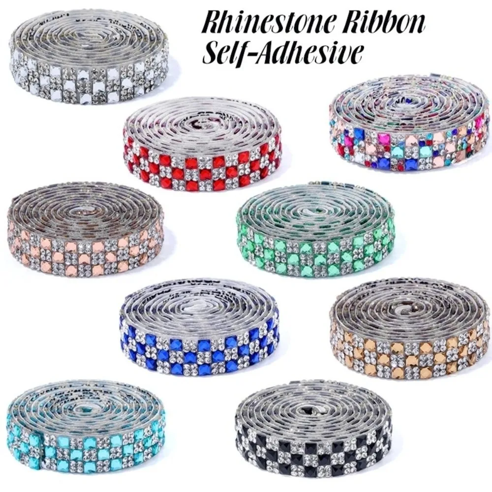 1Yard Self Adhesive Crystal Rhinestone Sticker Multicolour Crystal Motif Self Adhesive Rhinestone Adhesive Diamond 1.2cm Width