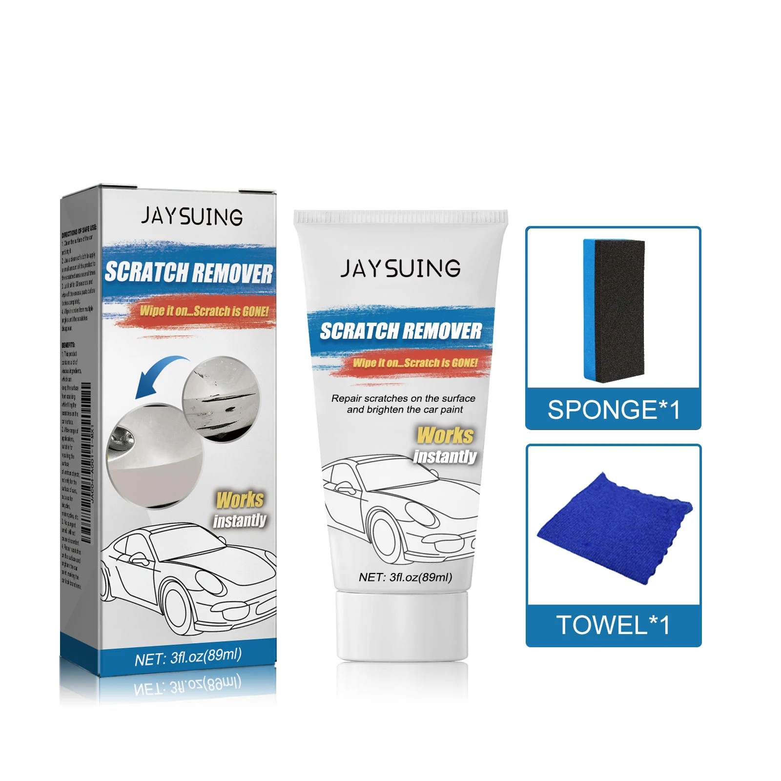 

Jaysuing Car Scratch Repair Cream, Car Scratch Repair, Paint Finishing Polishing Renovation And Maintenance Care Cream