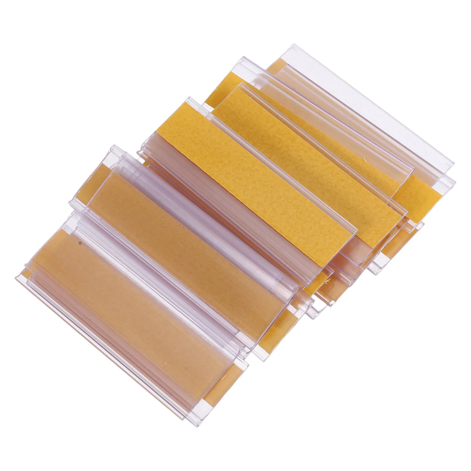 

20pcs Transparent Material Identification Cards Paste Labels 7 6x2 5cm PVC Office Organizer Label Strips Shelf Tag Holders