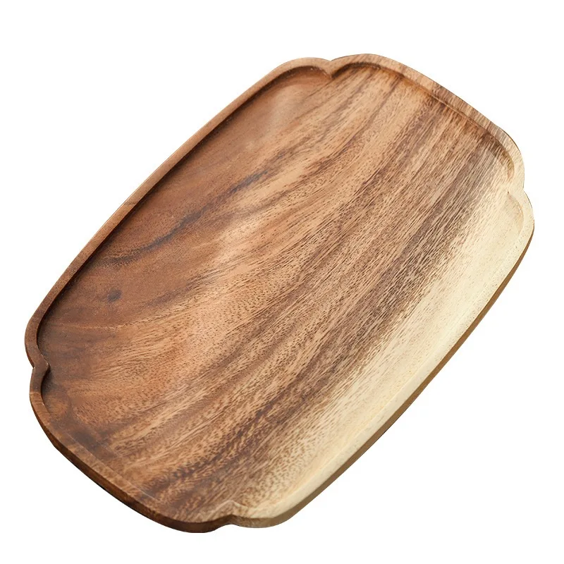 Solid Wood Towel Tray Coffee Cup Plate Tea Tray Fruit Food Storage Holder Hotel Home Decorate Supplies