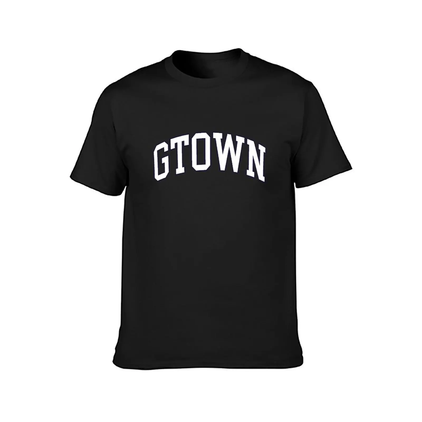 gtown - college font curved T-Shirt plain Blouse t shirts for men