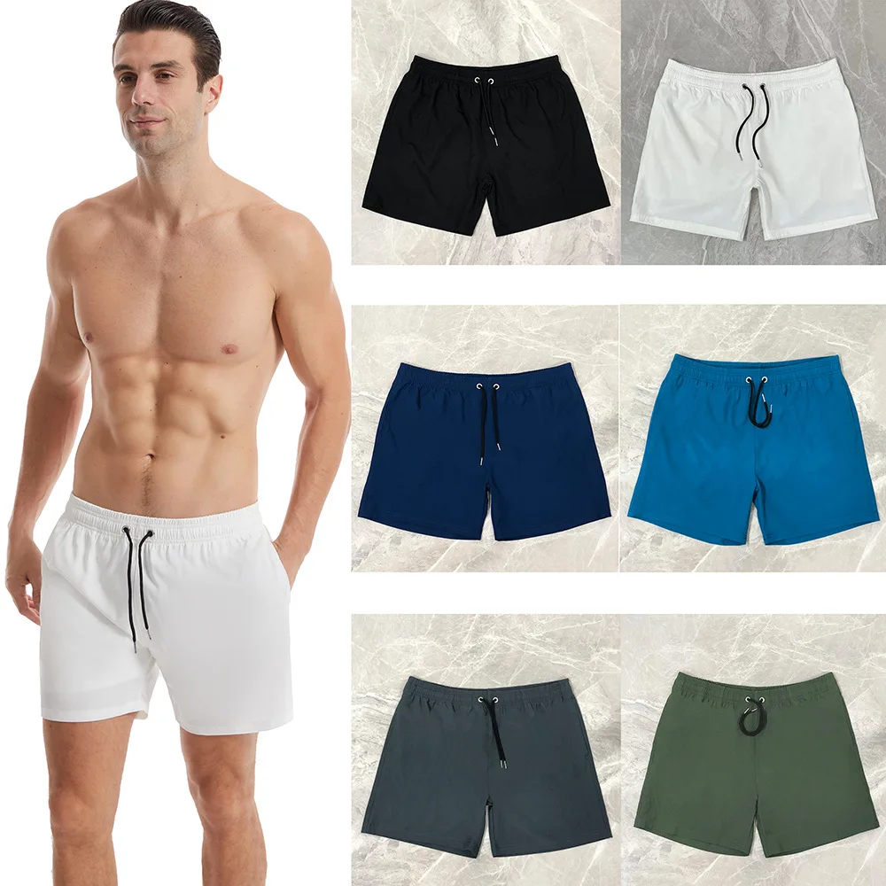 Men's Solid Color Shorts, Multi-Color Comfort, Athleisure Fishing, Loose Plus Size Shorts, Quick Dry Surf and Beach Pants, 2024