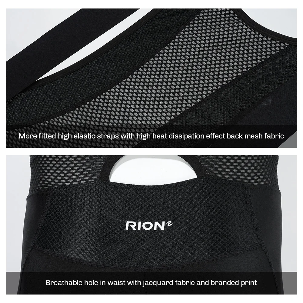 RION 3/4 Cycling Shorts Men MTB Pants Pro Road Biker Shorts Bib Shorts Padded Bicycle Tights Elastic Interface Motorcycle 6H 7H