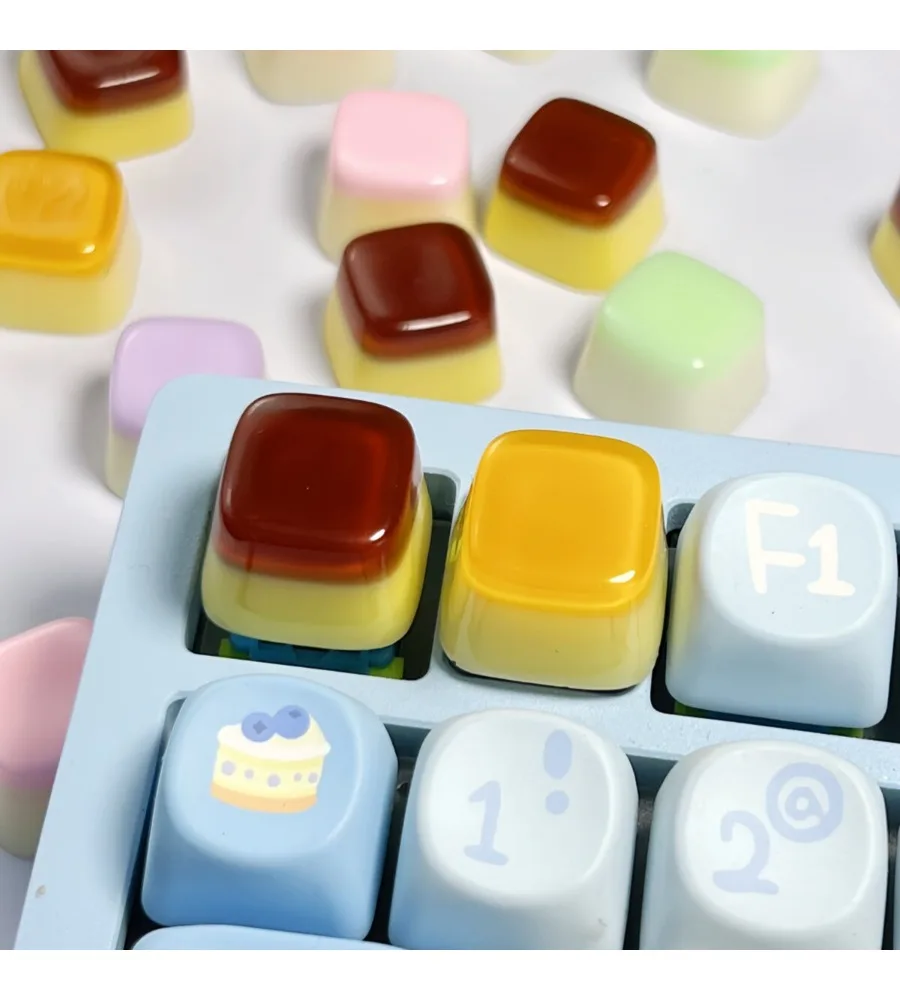 Caramel Mango Resin Simulation Food Light Transmission Sugar Keycaps Cross Axis Mechanical Keyboard Keycaps Single Keycaps