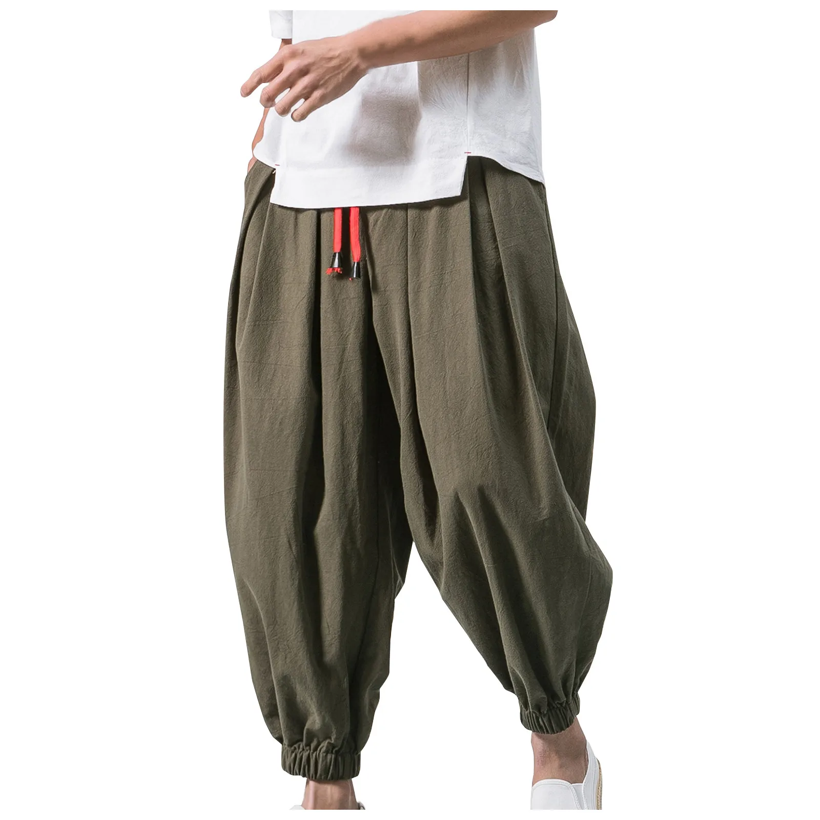 

New Men Loose Harem Pants Fashion Four Season Cotton Casual Streetwear Cross Pants Male Brand Oversize Trousers