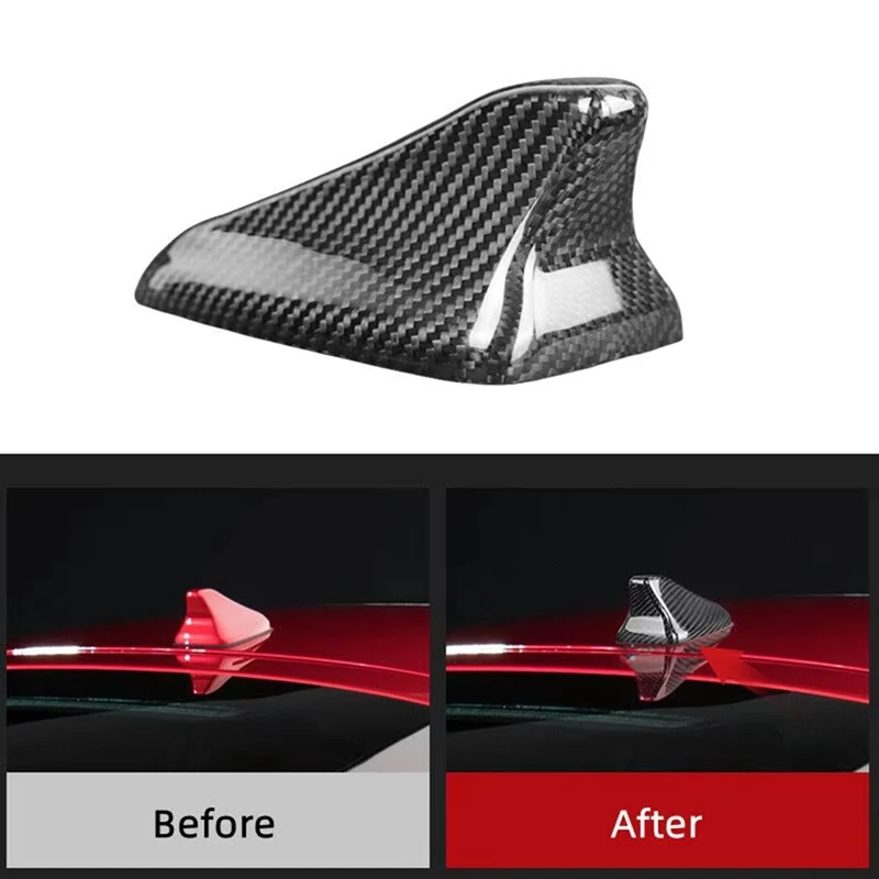 Car Real Carbon Fiber Fin Exterior Modified Antenna Cap Cover Accessories for Stinger 2018-2023