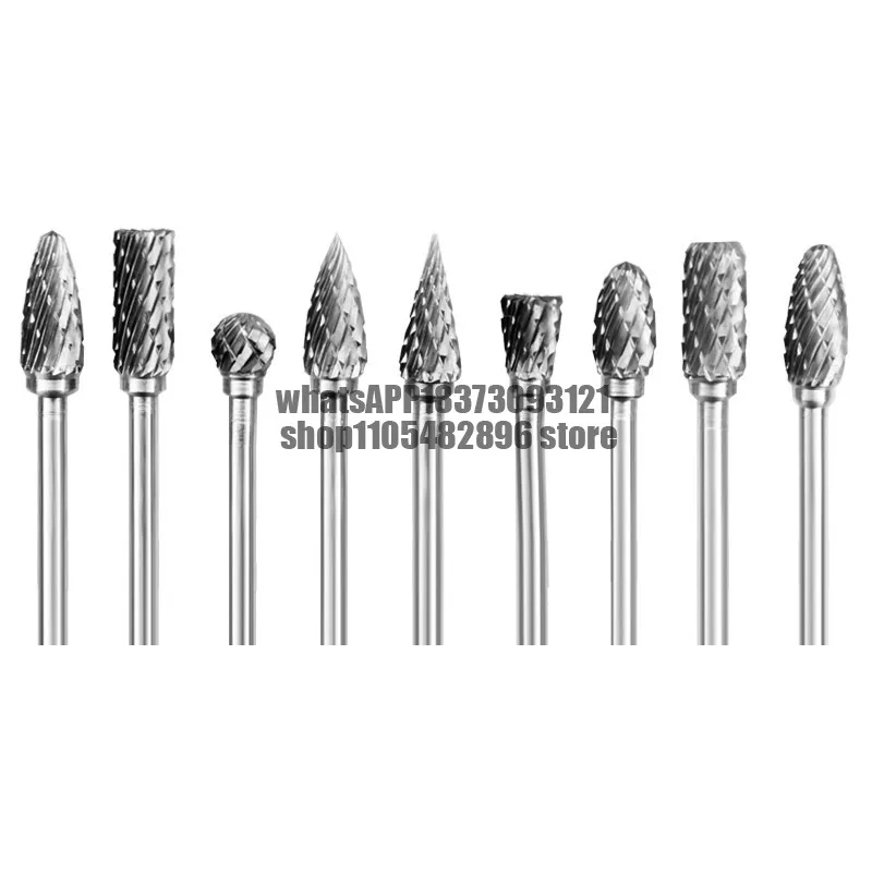 Tungsten steel grinding head 6mm carbide rotary file, electric drill grinding and grinding engraving milling cutter
