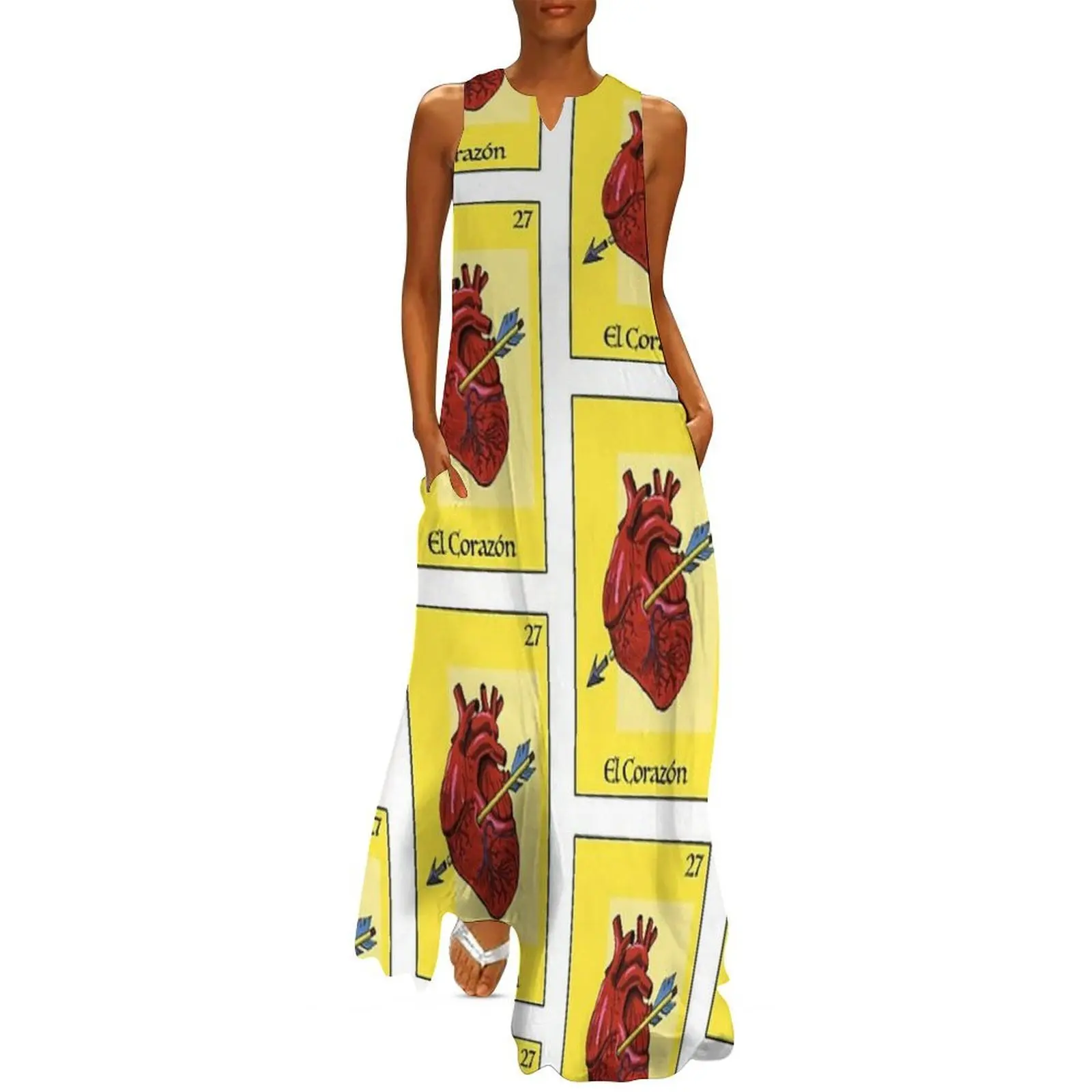 

The heart Mexican Loteria card re-designed Long Dress clothes for woman Woman fashion summer women's dress 2025
