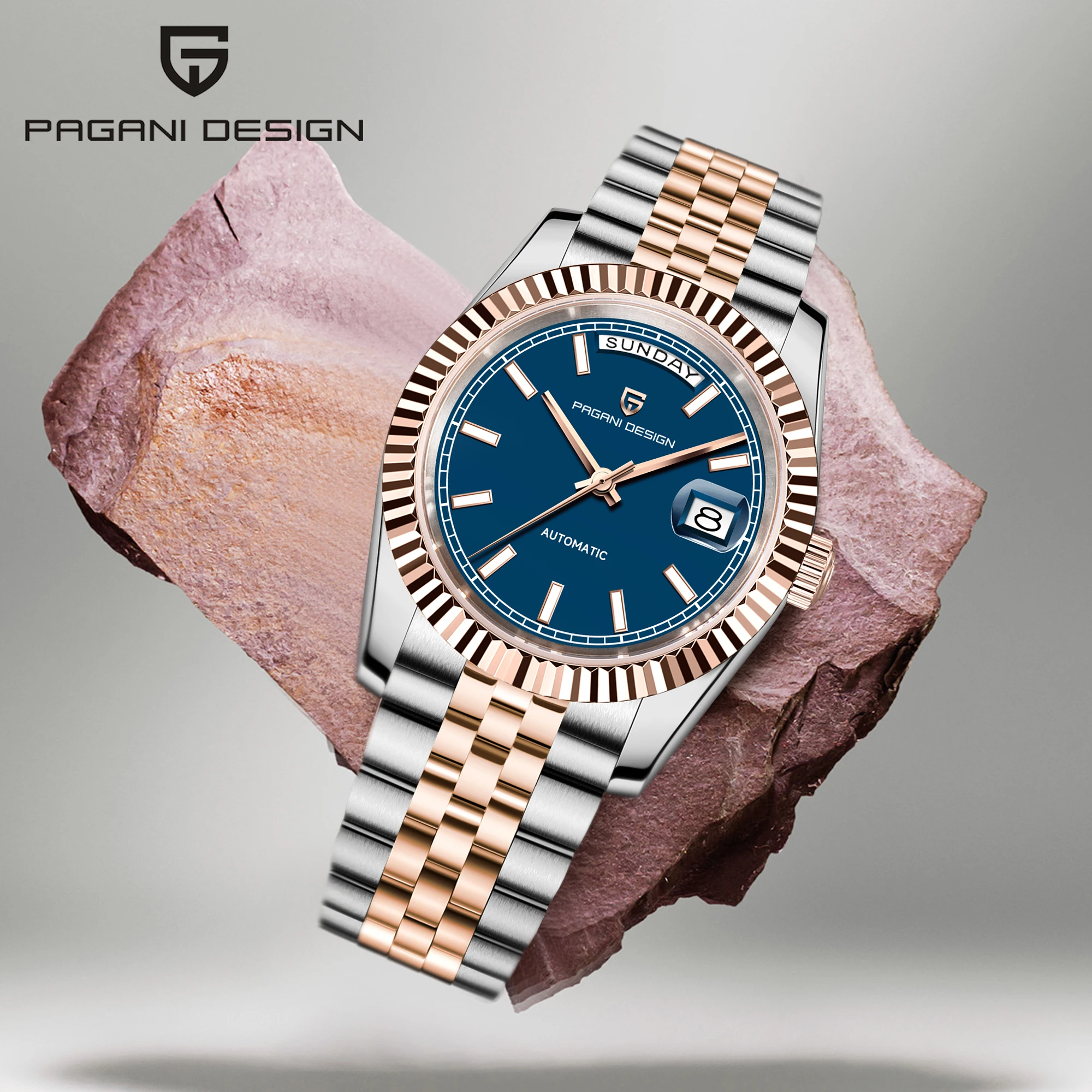 PAGANI DESIGN 2025 جديد DD36 ساعة رجالي فاخرة مضيئة ساعة اليد الميكانيكية التلقائي مقاوم للماء الساعات الياقوت مرآة على مدار الساعة