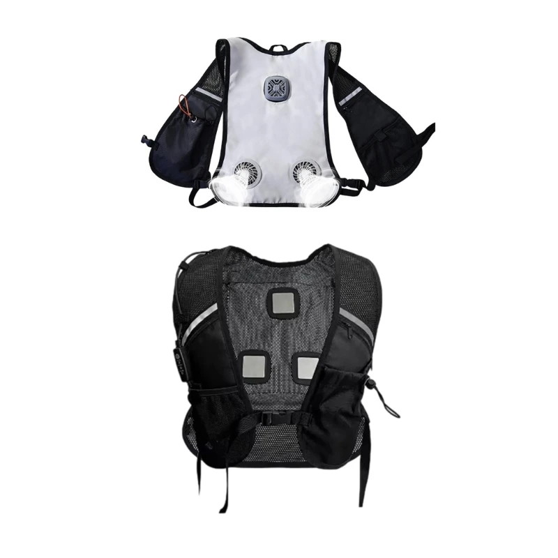 Cooling Work Vest with Breathable Fabric and 3 Cooling Settings for Summer Outdoor Construction, Delivery and Sanitation D2RC