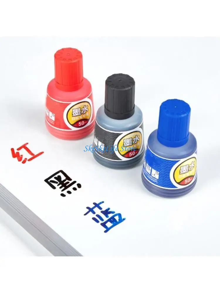 E65E 50ml Refill For Refilling Inks Oil Marker Pen Black Red Blue 3 Colors