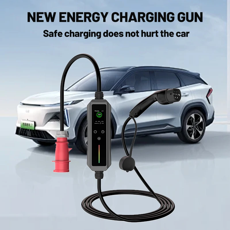 European standard portable charger single-phase 16A or32A three-phase 16A or 32A new energy electric vehicle charging gun head