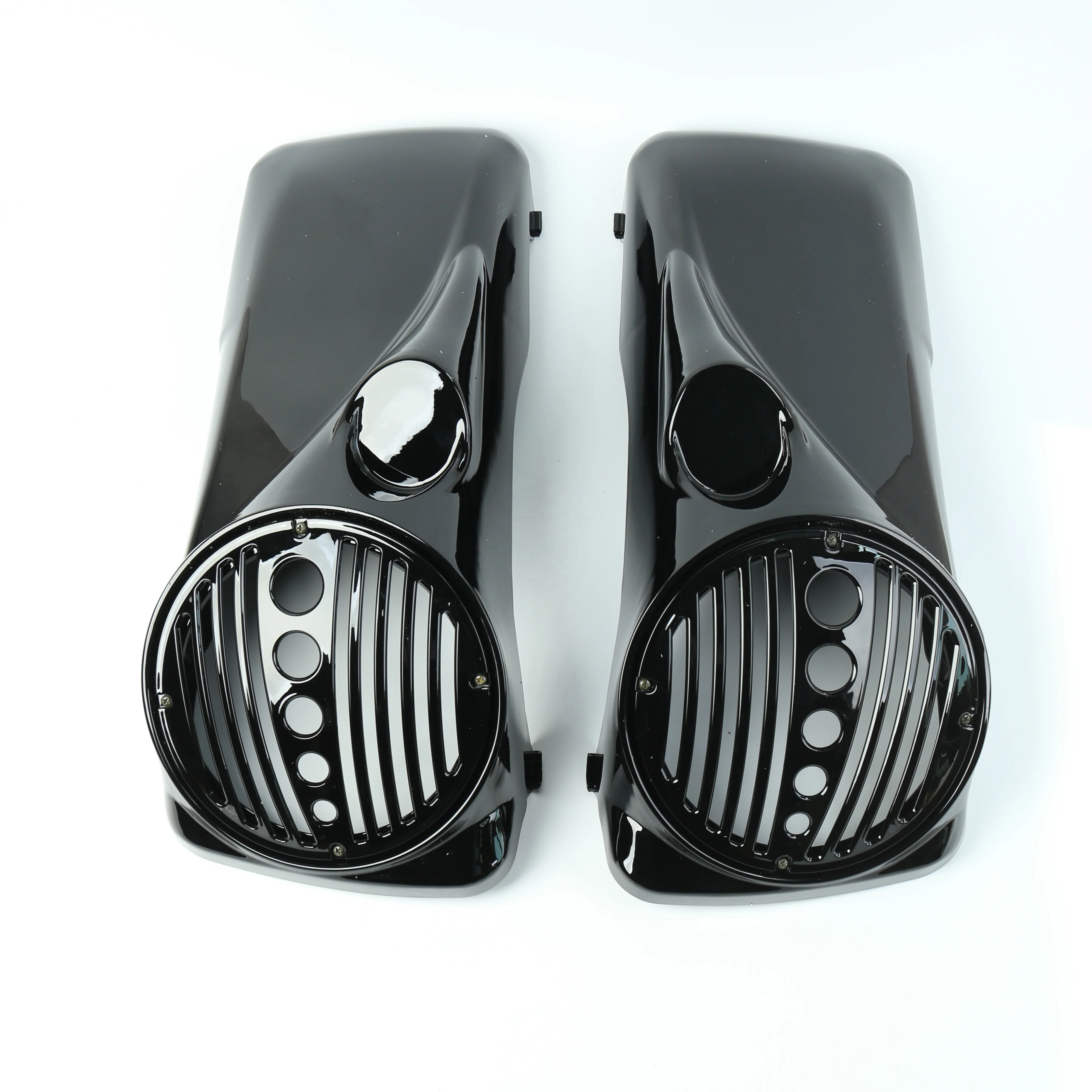

Black 8 Inch Hard Saddlebag Saddle Bag Speaker Lids for Harley Davidson 1993-2013 Touring