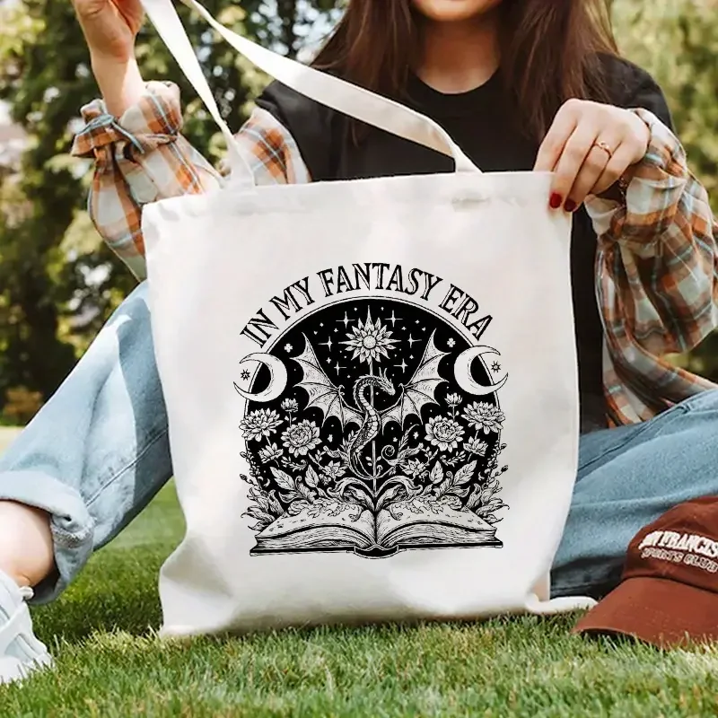 حقيبة كتف Acotar Dragon Book للنساء حقيبة كتف أنيقة مع كتاب ملون وريش كاجوال للاستخدام اليومي، حقيبة حمل كاجوال #6