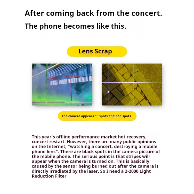 فلتر ND قابل للتعديل للهاتف الذكي ، فلتر متغير للحفلات الموسيقية المتنقلة ، مضاد للليزر ، متعدد الطبقات ، مقطع لهاتف آيفون ، 52 ، 47 #3