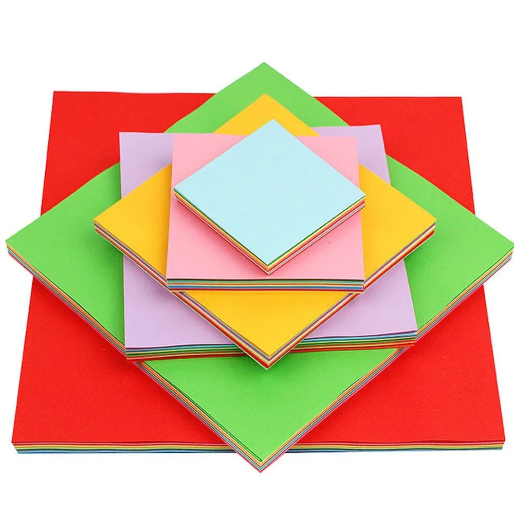 100pcs Handmade Origami Paper For Kids DIY 10 Colors Folding Paper Double Sides Craft Scrapbook Card Multicolor Square Paper