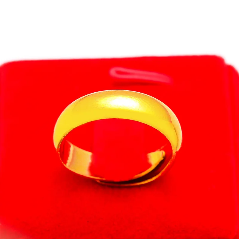24K Gold Men's Open - Ended Smooth Ring | AU999 Pure Gold, minimalist wide band, polished mirror finish, rugged & bold