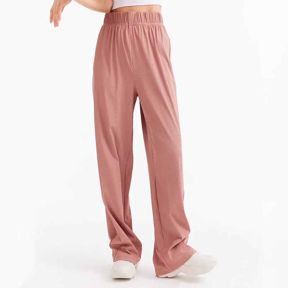 OhSunny-pantalones de chándal de cintura alta para mujer, deportivos, para correr, gimnasio, exteriores, Anti-UV, elásticos, holgados, con cordón,