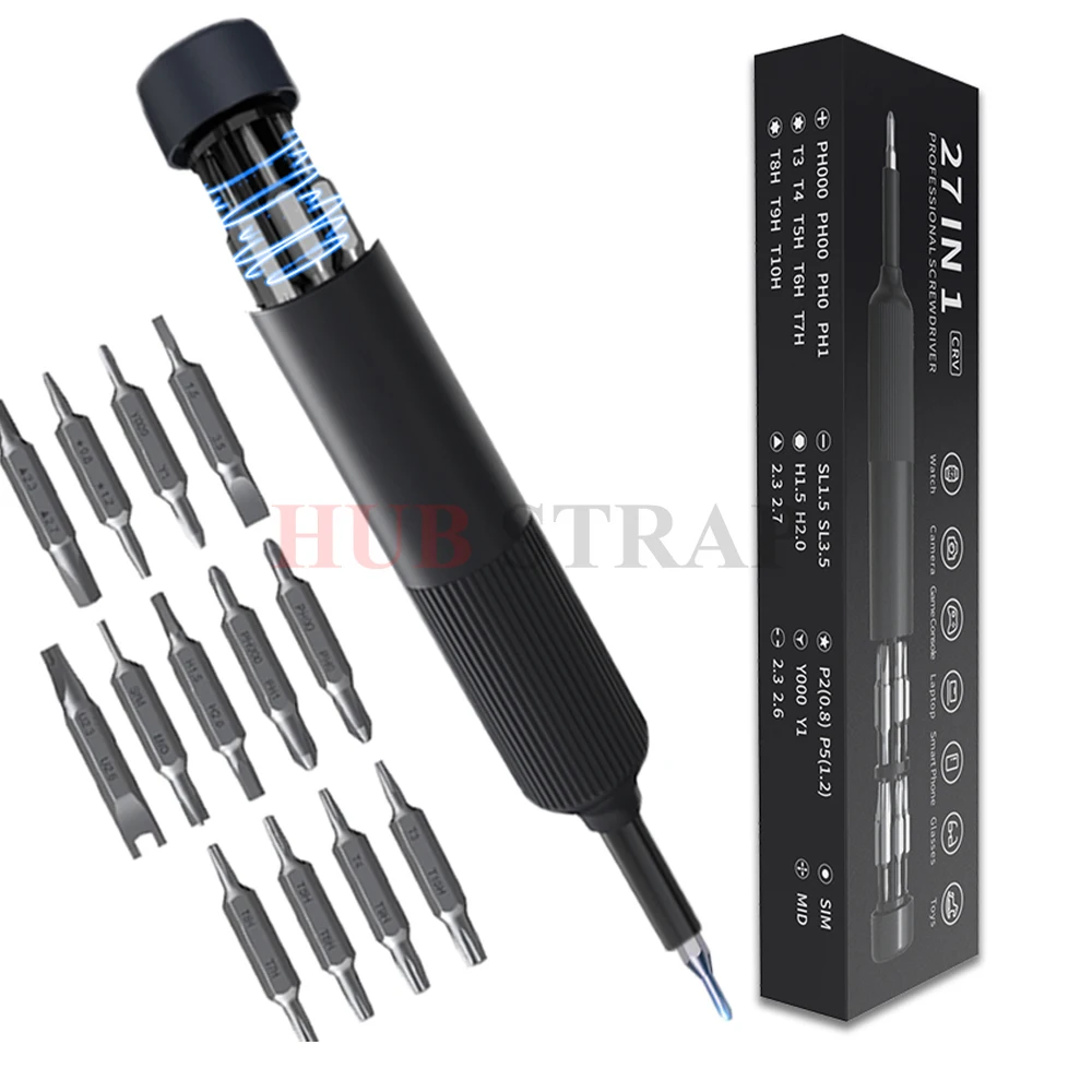 27-in-1 multifunktionales Präzisions-Schraubendreher-Set für Uhrenstift-Stil, manuelle Reparaturwerkzeuge für Brillen, PC, Juweliere, Laptop, iPhone