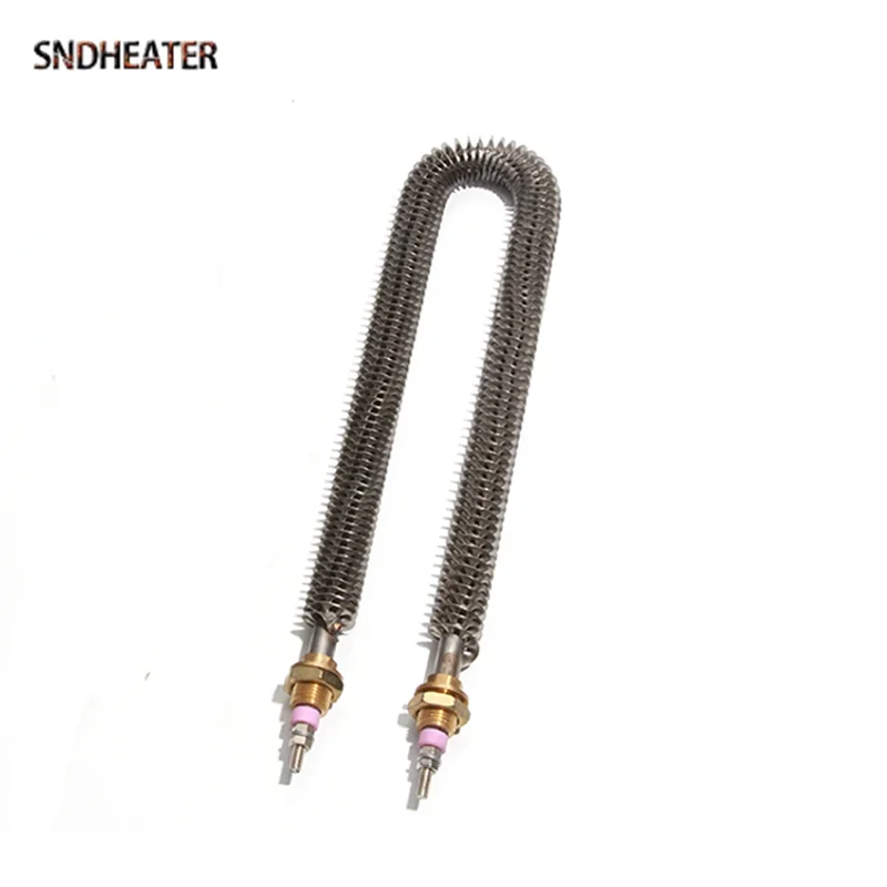 SNDHEATER Air Dry Fin Heating Element Pipe M18*25 220V 380V Copper Thread Fast Burning Tubes1KW 1.2KW 1.5KW 2KW for Spray Booth