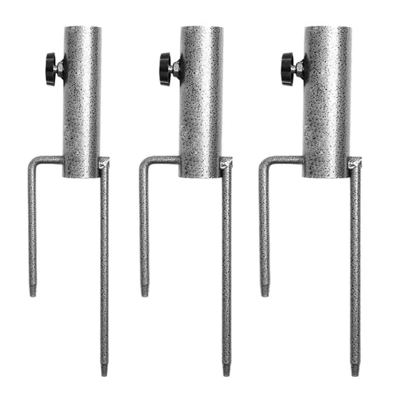 Parasol Ground Stand Aluminum Parasol Holders with Anchors for Beach & Backyard