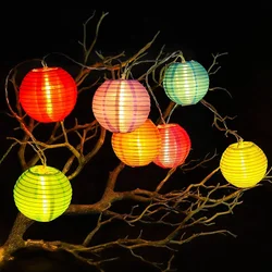 Solar Lantern String Lights Outdoor Garland Fairy Lights Solar Waterproof Lantern Lamp for Holiday Patio Party Garden Decoration