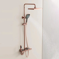 Brushed Gold/Rose Gold Bathroom Shower Set Wall Mount Rainfall Shower Head Handheld Sprayer Hot/Cold Mixers with Bidet Spray Tap