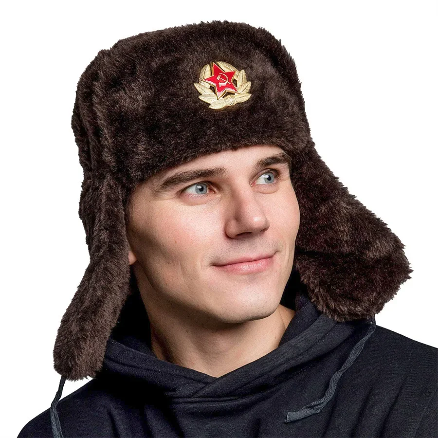 Winter Outdoor Thick Warm Fur Hat Ear Cover Cold Weather Cap Unisex EU US Style