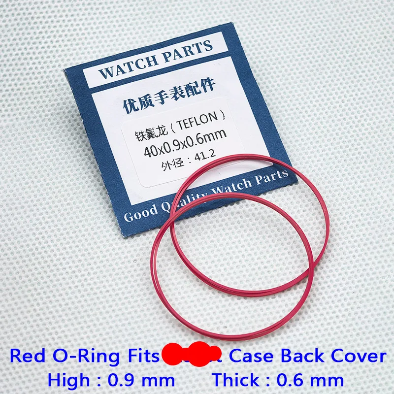 2/5 PCS Red Gasket O-Ring Dia 25-40MM Waterproof Gasket Fit For Men Watch Case Back Cover T035 Couturier 1853 Case Ring Parts image 2