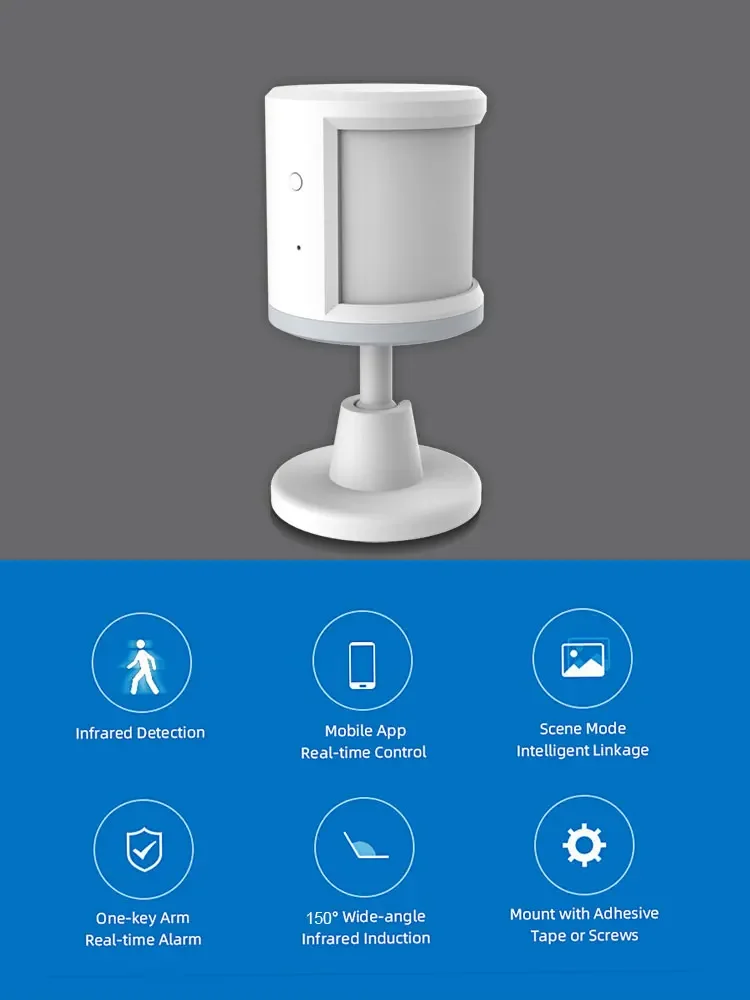 -for Tuya Zigbee Mini Sensores PIR Motion Sensor Wall Stand Bracket Nice Shape Detector Work With Google Home Home Assistant
