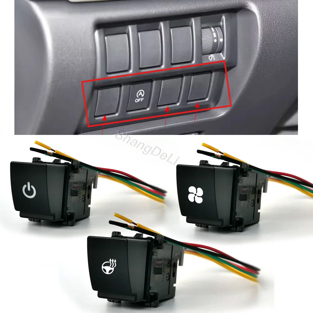 

1 PC Car Small Bevel Turn on Orange / Turn Off Red LED Front Rear Fog Switch Button with Wire for Subaru Forester (SK) 2019-2024