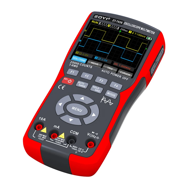 ZT-703S 3 In1 Digitale Oscilloscoop Multimeter 50 MHz Bandbreedte Golfvorm Gegevensopslag signaalgenerator