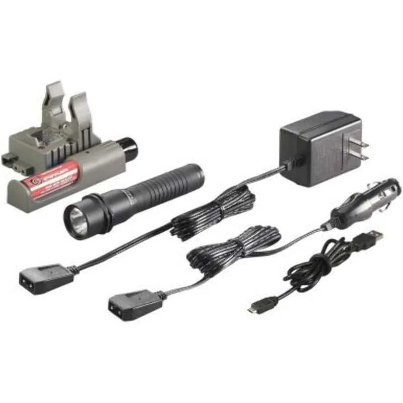 

74353 Strion LED 375-Lumen Compact Rechargeable Flashlight with 120V/100V AC/12V DC PiggyBack Charger – Black