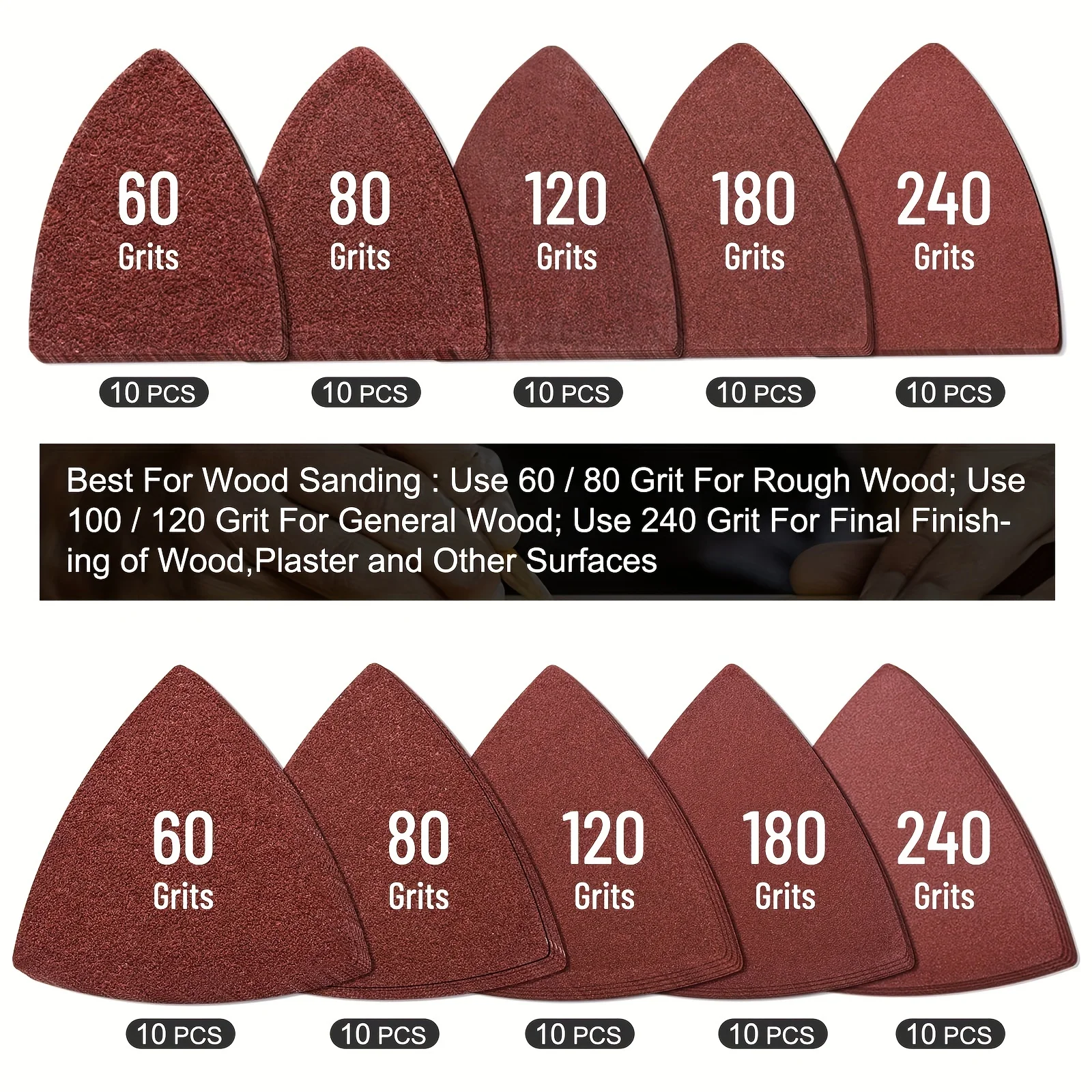 Upgrade Your Oscillating Tool With This 104pcs Sanding Pads Kit - 100Pcs Sandpaper For Finishing Wood & Plaster