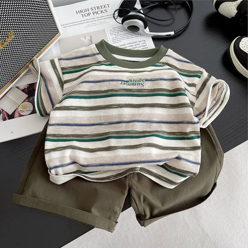 

Fashion Baby Girl Boy Clothes Set Striped T shirt+ Short 2PCS Infant Toddler Child Clothes Suit Summer Baby Clothes 0-5Y