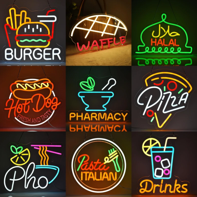 

Sandwich Neon Lights for Wall Decoration LED Illuminated Sign Suitable for Home Kitchen Restaurants Fast Food Restaurant Parties