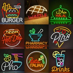 Sandwich Neon Lights for Wall Decoration LED Illuminated Sign Suitable for Home Kitchen Restaurants Fast Food Restaurant Parties