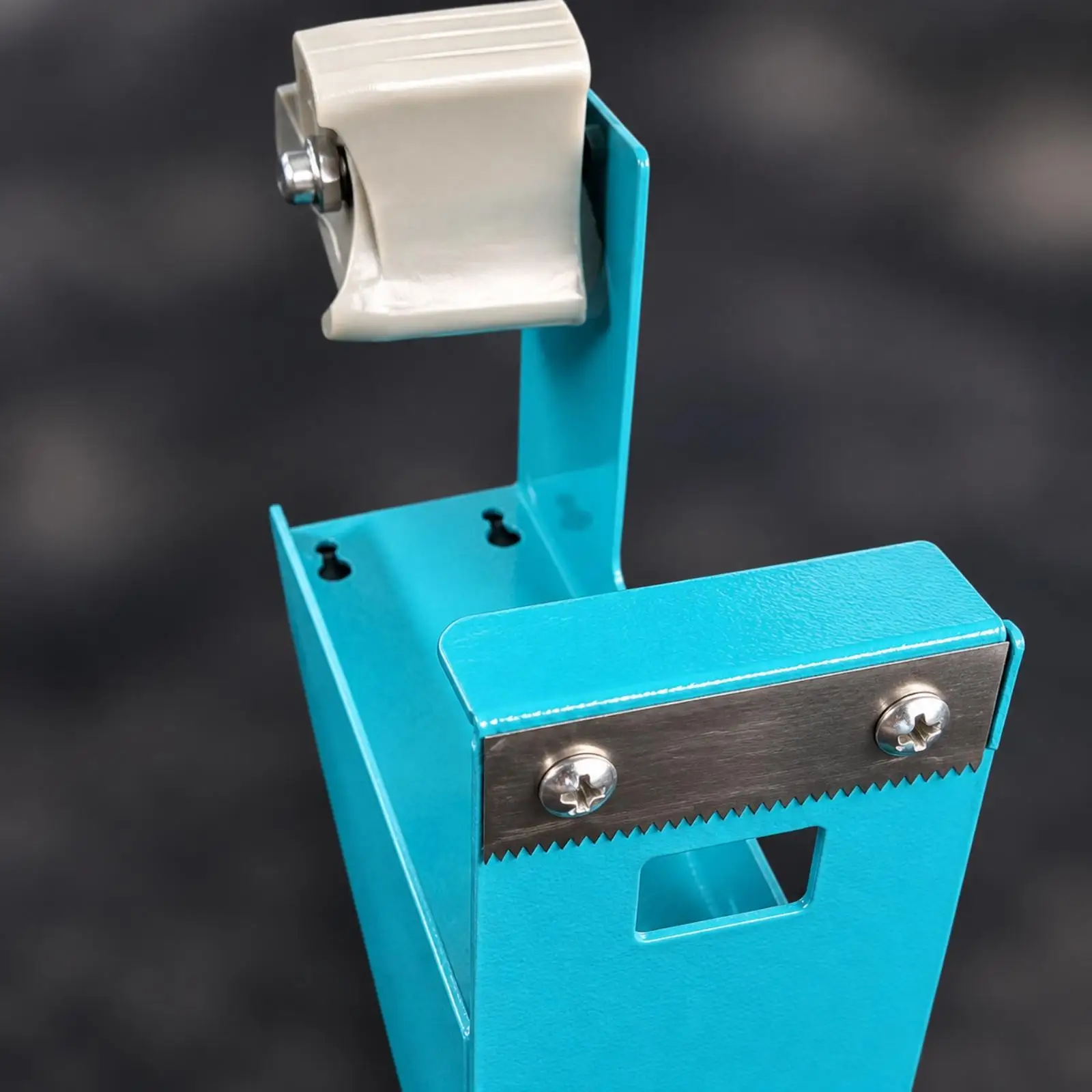 Serrated Edge Tape Dispenser Industrial Cutter for Heavy Duty Packaging with Base Mounting for Workbench Tasks