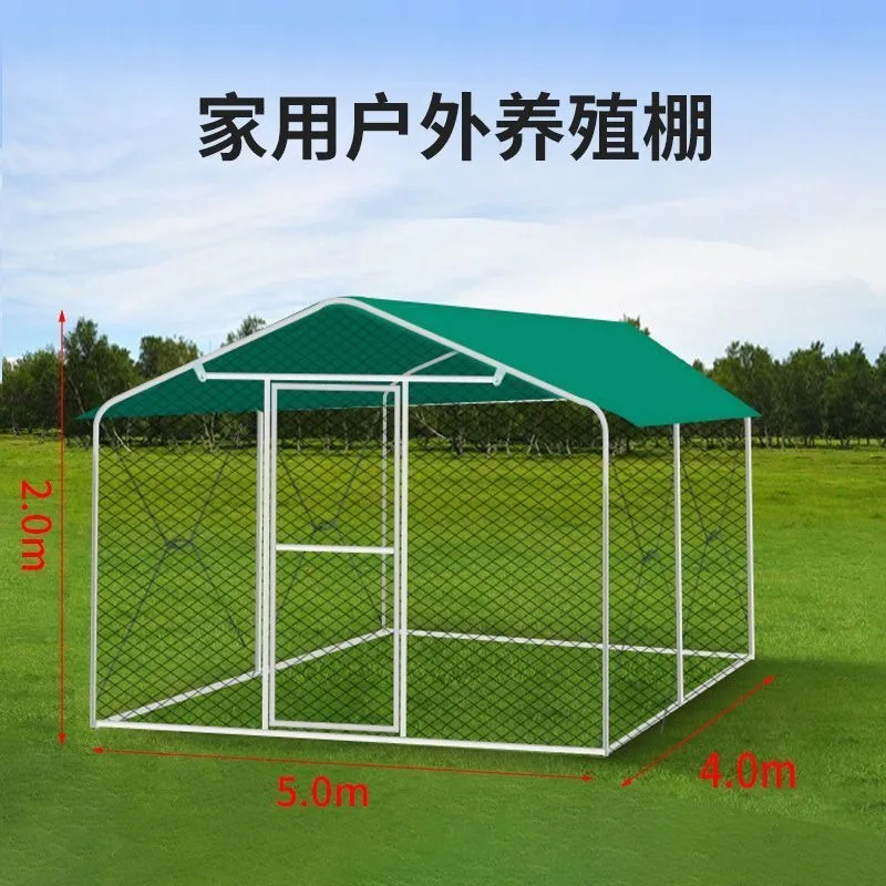 

Prefabricated Chicken Coop Easy Pet Cages Metal Chicken Run Coop Outdoor large-sized thickened and reinforced version