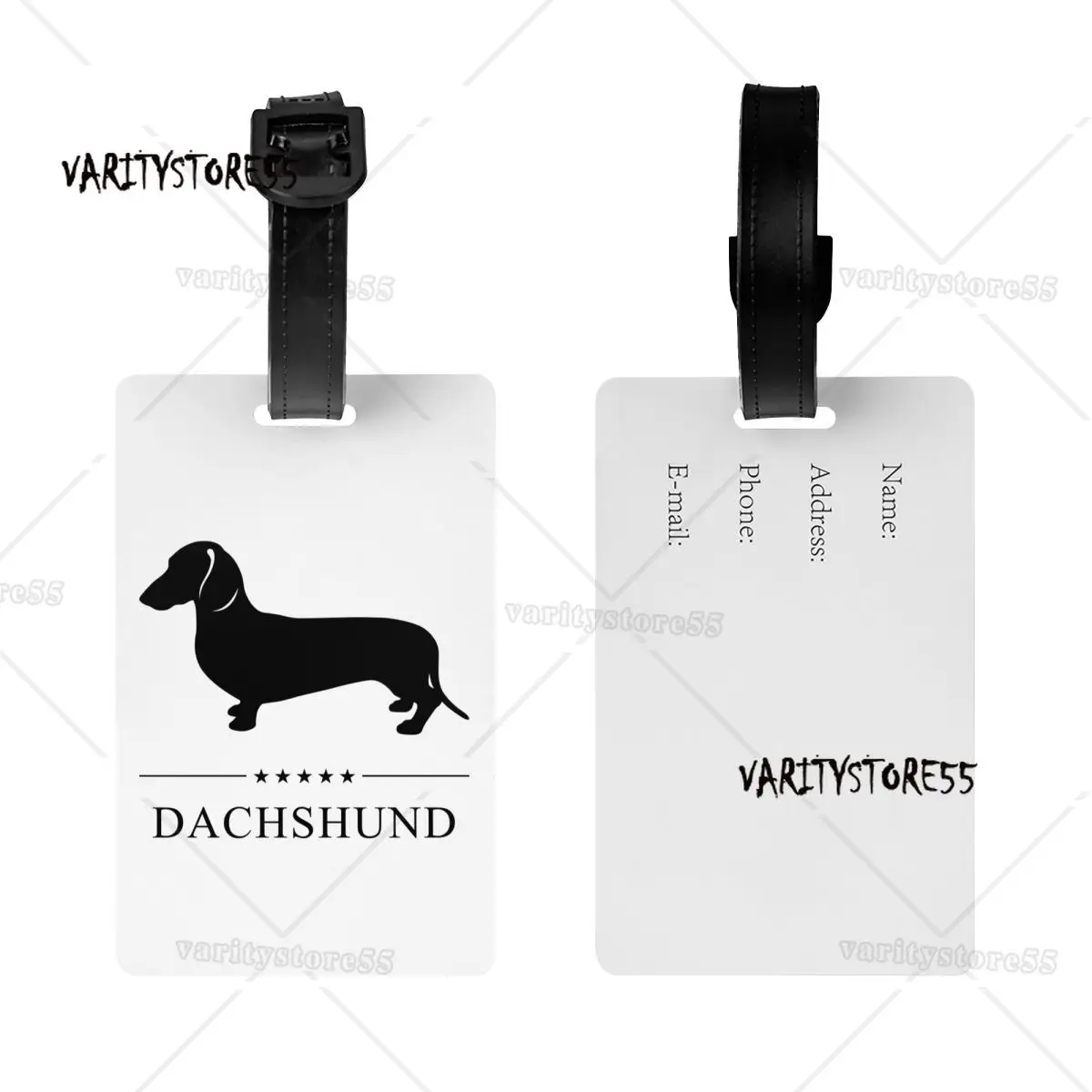 Dachshund Luggage Tags for Suitcases Cute Sausage Badger Wiener Dog Baggage Tags Privacy Cover ID Label