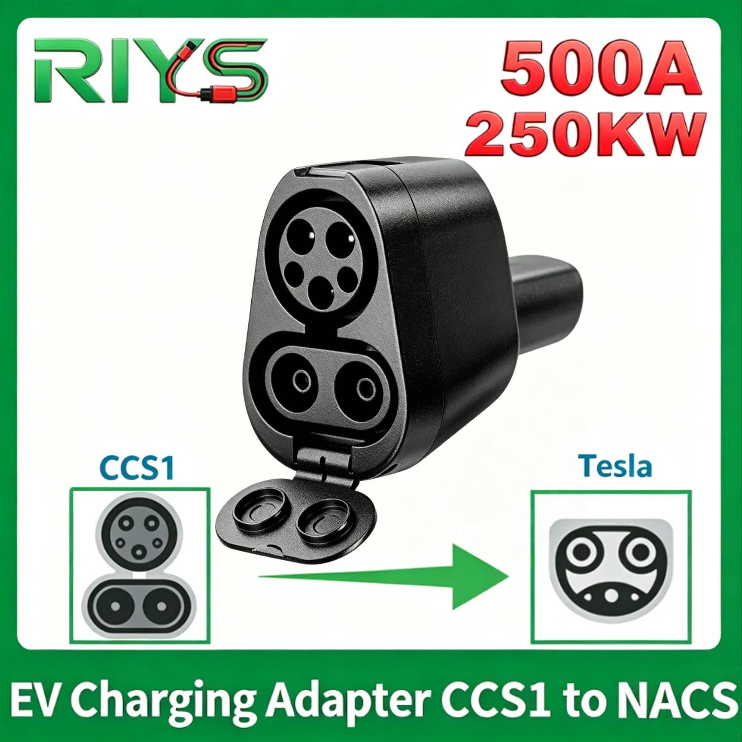 

Fast Charging Adapter CCS1 To NACS DC AC Adapter 500A CCS1 to Tesla EV Charger American Standard Adaptor For Tesla Model 3 Y S X
