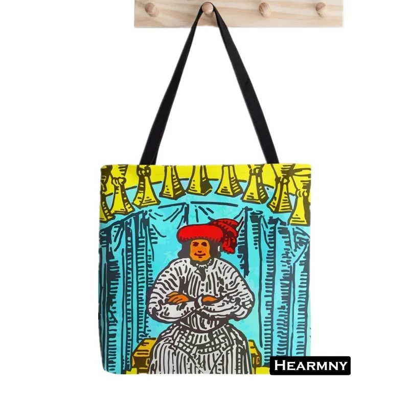 Shopper The Major Arcana of Tarot Printed Tote Bag Women Harajuku Shopper Handbag Girl Shoulder Shopping Bag Lady Linen Bag