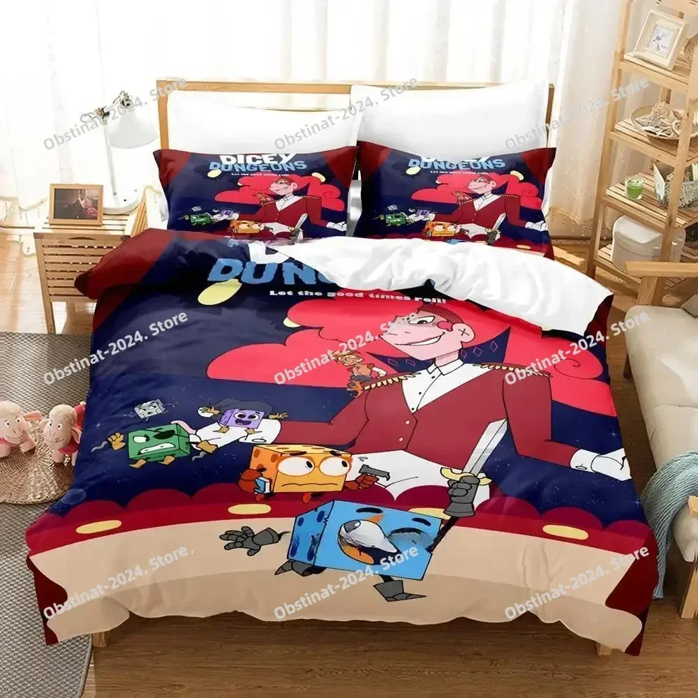 New Anime Game Dicey Dungeons Bedding Set Printed Bed Set With Pillowcase Bed Duvet Cover Single Double Queen Super King Size