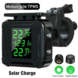 Solar Charging TPMS Motorcycle Tire Pressure Sensors Motorbike Tire Pressure Monitoring System Tyre Temperature Alarm System