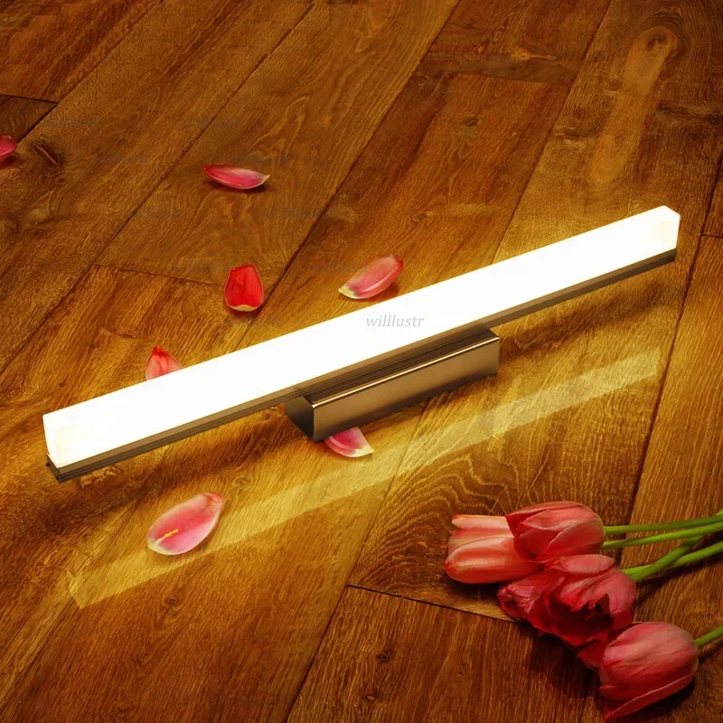 

Cuboid LED Wall Lamp Acrylic Aluminum Mirror Light Hotel Restaurant Bar Bathroom Cloakroom Dressing Room Stainless Steel Sconce