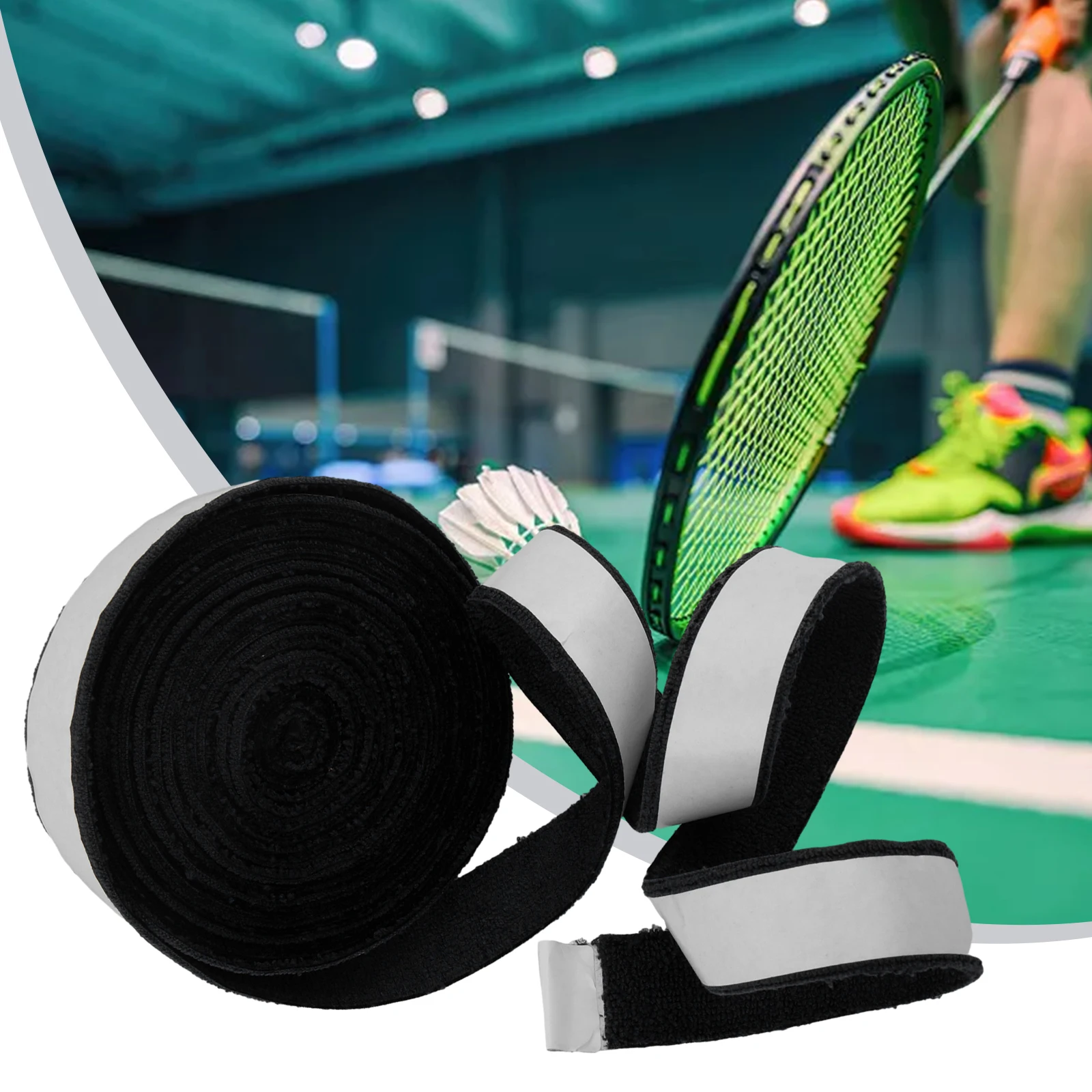 1pc Towel Grip Tape Overgrip Racquet Sporting Supply 10m Badminton Breathable Microfiber Racket Roll Soft Sweat-absorbent Tennis