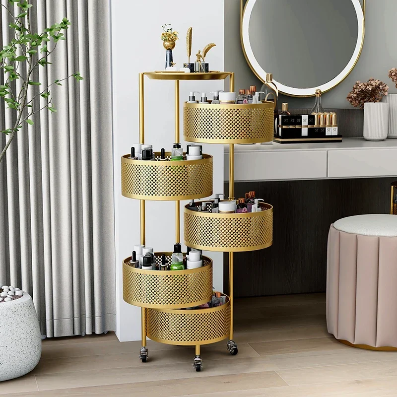 

Rotating Cosmetic Storage Shelf: Light Luxury MultiLayer Organizer Skin Care Product Holder for Dresser