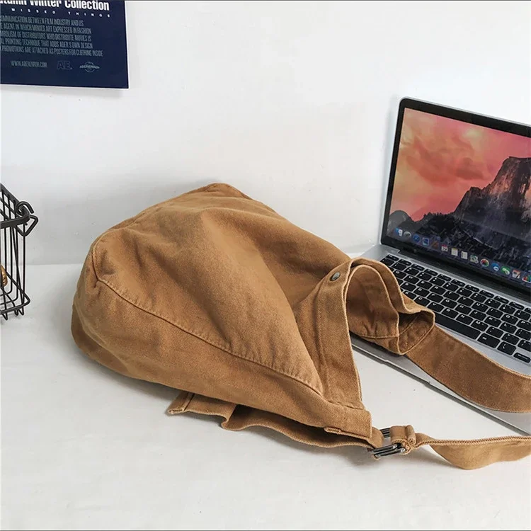 Borsa a tracolla morbida Hobo di grande capacità in tessuto di tela femminile oversize 2024 Y2K borsa laterale in tessuto morbido per Laptop