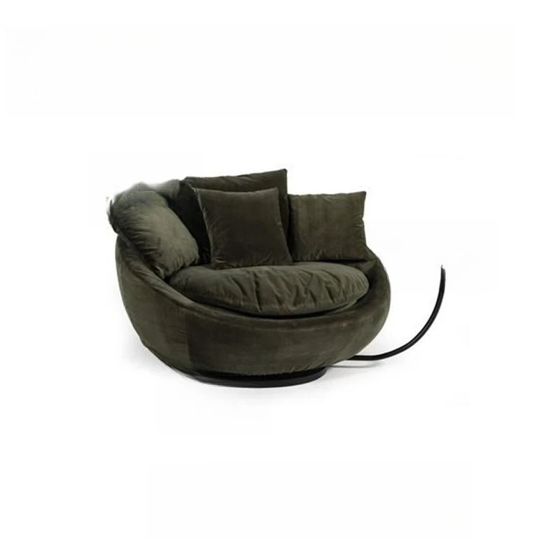 

Italian minimalist living room oval fabric sofa rotating single chair Nordic modern sofa hotel furniture