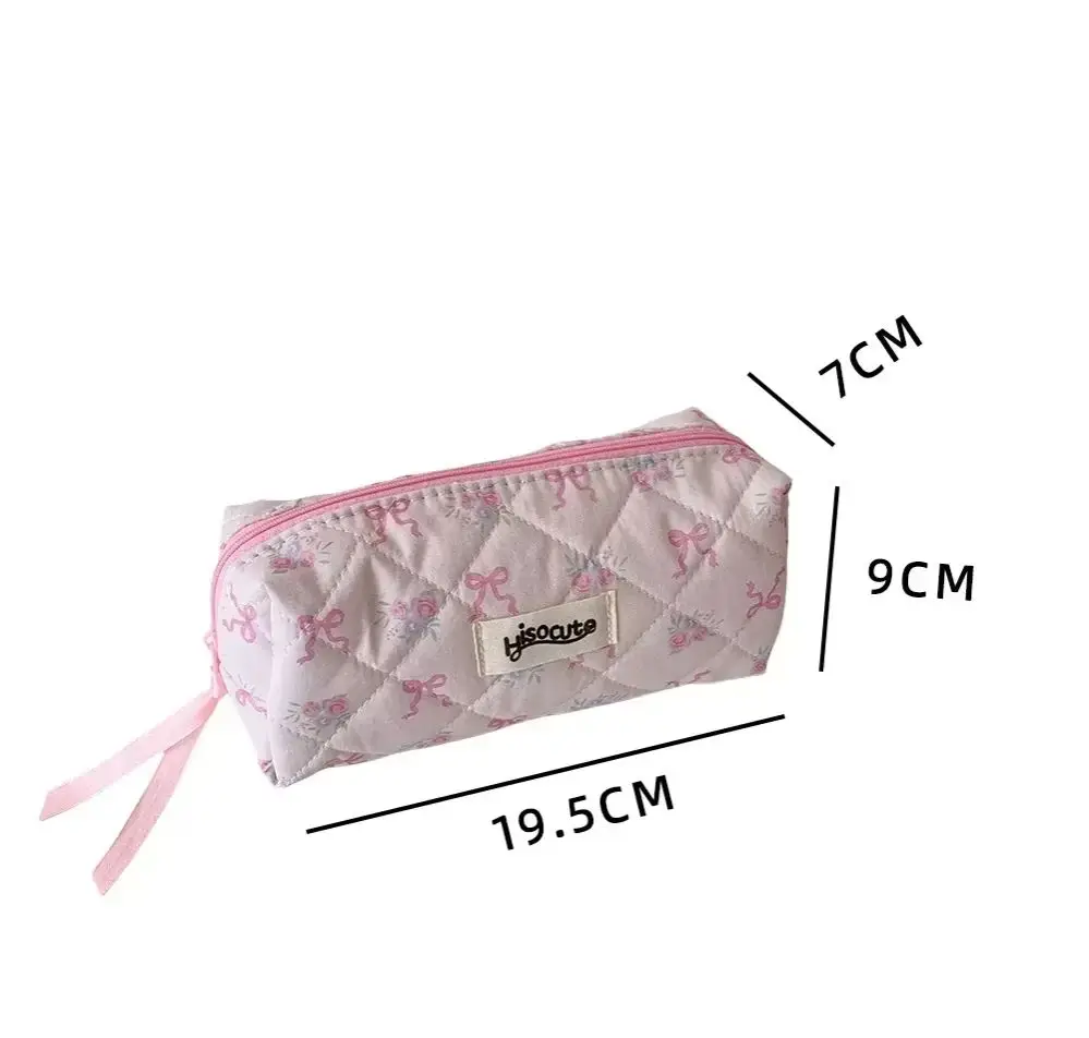 Back To School Pencil Case INS Pink Sweetheart Bow Aesthetic Oxford Stationery Bag Pouch Stationery Kawaii School Supplies 2026 - Image 3